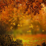 Maple Leaves Falling Background Autumn Backdrops for Thanksgiving Day IBD-19628