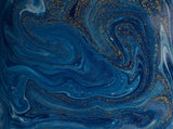 Marble Blue and Gold Abstract Background Liquid Marbling Photography Backdrop IBD-19935