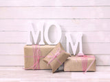 Mothers Day Theme Background Mom Lettering Pink Gift Wooden Board Backdrop IBD-20119