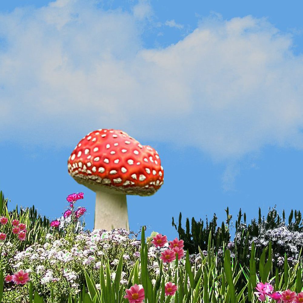 Mushroom And Flowers Backdrop For Baby Photography IBD-24486