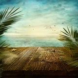 Natural Scenery Background in Summer Wooden Seascape Photography Backdrop IBD-20094