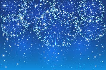 Nice Blue Sky Color Fireworks Background New Year Backdrops Portrait Photography IBD-19721