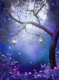 Night Purple Branch Light Background Portrait Photography Backdrops IBD-20080 - iBACKDROP-For Photography, Landmark Background, Night Purple Branch Light Background, Photo Background, Photographic Background, Photography Background, Scenic Backdrops