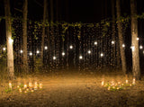 Night Tree under the Lights Illuminate the Background Photography Decor Backdrop IBD-19952