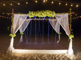 Night Wedding Set Flower Decoration on the Background of the Ceremony Table Photography Backdrop IBD-20026