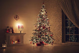 Night Indoor Christmas Tree Background Photography Backdrops for Party Ideas IBD-19247