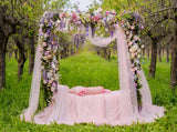 Custom Backdrops Outdoor Nature Flower Door Wedding Arrangement Scene Background for Photo IBD-20043