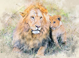 Painting Lions Animals Photography Backdrops IBD-24524