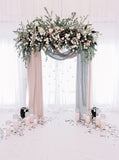 Pastel Flowers Decorated Arches Background Hanging Curtain Wedding Arrangement Backdrop IBD-20033