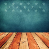 Patriotic Wooden Floor Backgrounds Blue Star Backdrops Portrait Photo for Baby IBD-19734