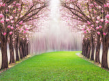 Pink Flower Tree Romantic Tunnel Pink Trumpet Tree Background Photography Backdrops IBD-19980