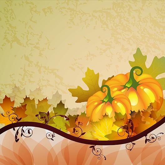 Pumpkin Cartoon Background Thanksgiving Backdrop IBD-19656