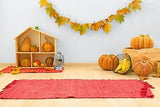 Pumpkin Red Blanket Background Thanksgiving Interior Decoration Backdrop IBD-19659