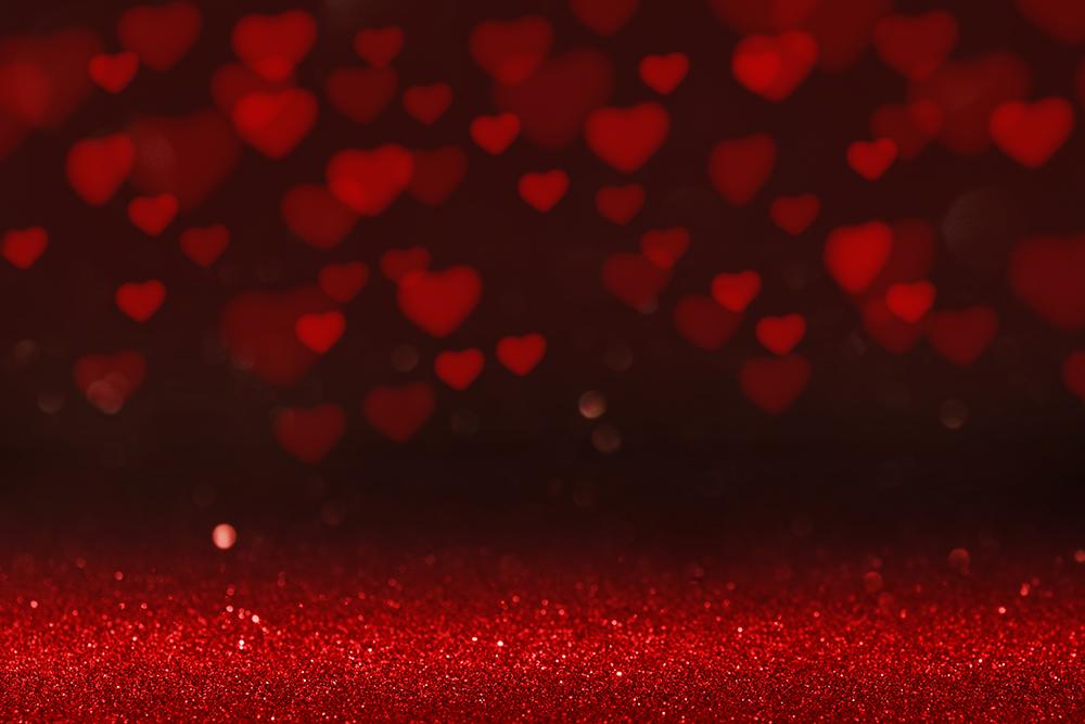 Red Heart Hazy Background Valentine's Day Backdrops IBD-19270