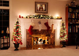 Red Socks and Christmas Stove Background Festival Backdrops IBD-19263