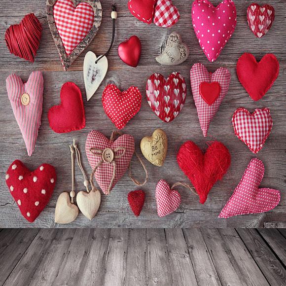 Themed Patterned Backdrops Hearts  Background Backdrop S-2668 - iBACKDROP