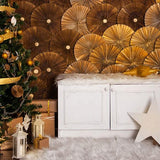 Christmas Photo Backdrop Tree Background Wood flooring Backdrop S-2671 - iBACKDROP