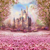 Castle Backdrops Trees Backdrops Pink Backgrounds S-2711 size:1x1