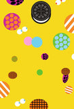 Polka Dot Printed Backdrops Backdrops Circles Backgrounds Yellow Backdrop S-2838