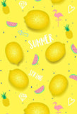 Polka Dot Printed Backdrops Lemons Background Yellow Backdrop S-2862
