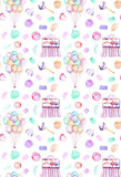 Polka Dot Printed Backdrops Balloons Backgrounds Purple Backdrop S-2865