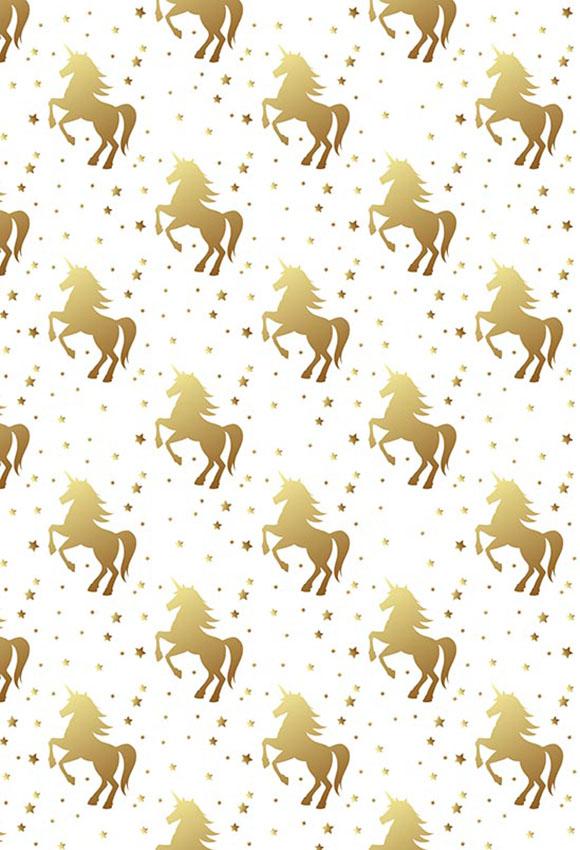 Polka Dot Printed Backdrop Unicorns Backdrop White Background S-2868