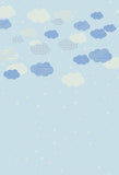 Polka Dot Printed Backgrounds Clouds Backdrop Blue Backdrop S-2873