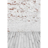 Brick Wall Backdrop White Backdrop Grung Background White Wall S-2968 size:1.5x2.2