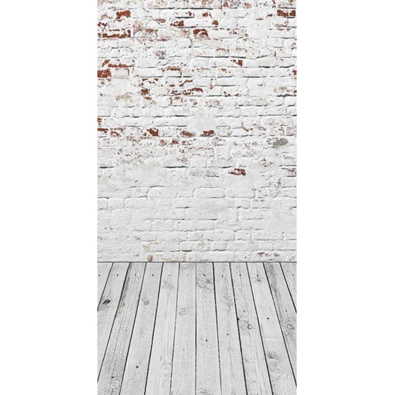 Brick Wall Backdrop White Backdrop Grung Background White Wall S-2968 size:3x6