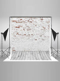 Brick Wall Backdrop White Backdrop Grung Background White Wall S-2968