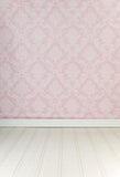 Damask Backdrop Wood Floor Background Pink Backdrop S-2971