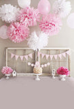 Headboard Background Flowers Backdrops Pink Background S-3024