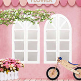 Window And Door Backdrops Pink Backdrop Bike Background S-3025
