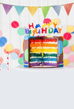 Birthday Background Cake Backdrops Colorful Backdrop S-3026