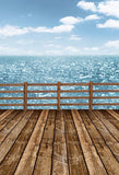 Beach Backdrops Blue Backdrops Wood Backgrounds S-3041 - iBACKDROP-Beaches Backdrops, Blue Background, wood backdrop