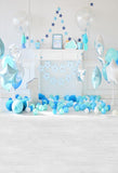 Birthday Party Background Balloons Backdrop Cake Backdrops S-3086