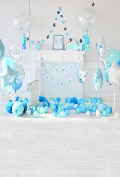 Birthday Party Background Balloons Backdrop Cake Backdrops S-3086 ...