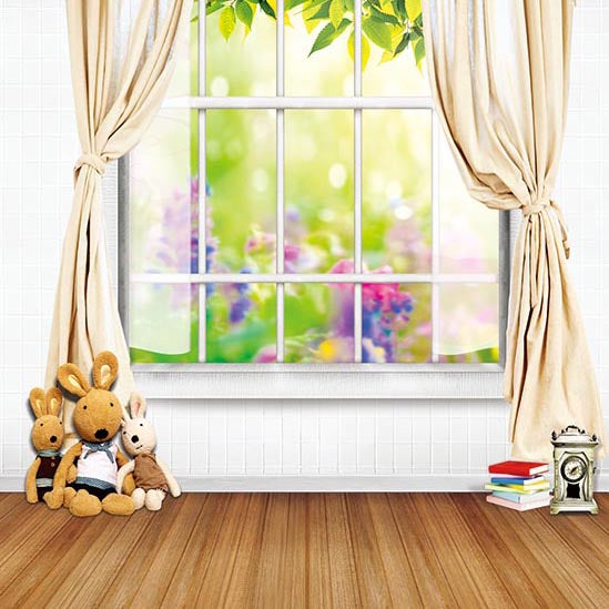 Window Backgrounds Yellow And Green Backdrop S-3090