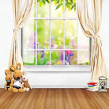 Window Backgrounds Yellow And Green Backdrop S-3090