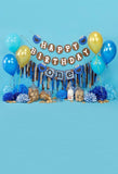 Birthday Party Background Balloons Backdrop Blue Backdrops S-3091