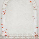 Plaid Background Flowers Backdrops White Backdrp S-3121 - iBACKDROP