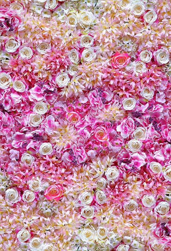 Flower Wall Backdrops Floral Backdrops Pink Background S-3170