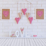 Brick Wall Backdrops Hearts Backgrounds Cheap Photo Backdrops S-3186