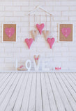 Brick Wall Backdrops Hearts Backgrounds Cheap Photo Backdrops S-3186