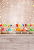 Birthday Party Background Cakes Backdrop Brown Backdrops S-3206