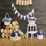 Season Backdrops Spring Backdrops Flower And Wood Background S-3211