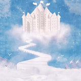 Castle Backdrops Sky Backdrops White And Blue Backgrounds S-3215