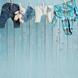 Blue Backdrop Wooden Backgrounds Custom Vintage Backdrops S-3228