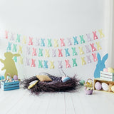 Easter Backdrops White Backdrop Themed Rabbits Background S-3238 - iBACKDROP