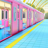 Plaid Railway Background Blue Backdrop S-3240 - iBACKDROP